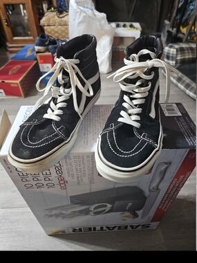 Vans Black & White High-Top Skate Sneakers